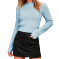 Slim fit long-sleeved acrylic pullover sweater in light grey with round neck and regular sleeves
