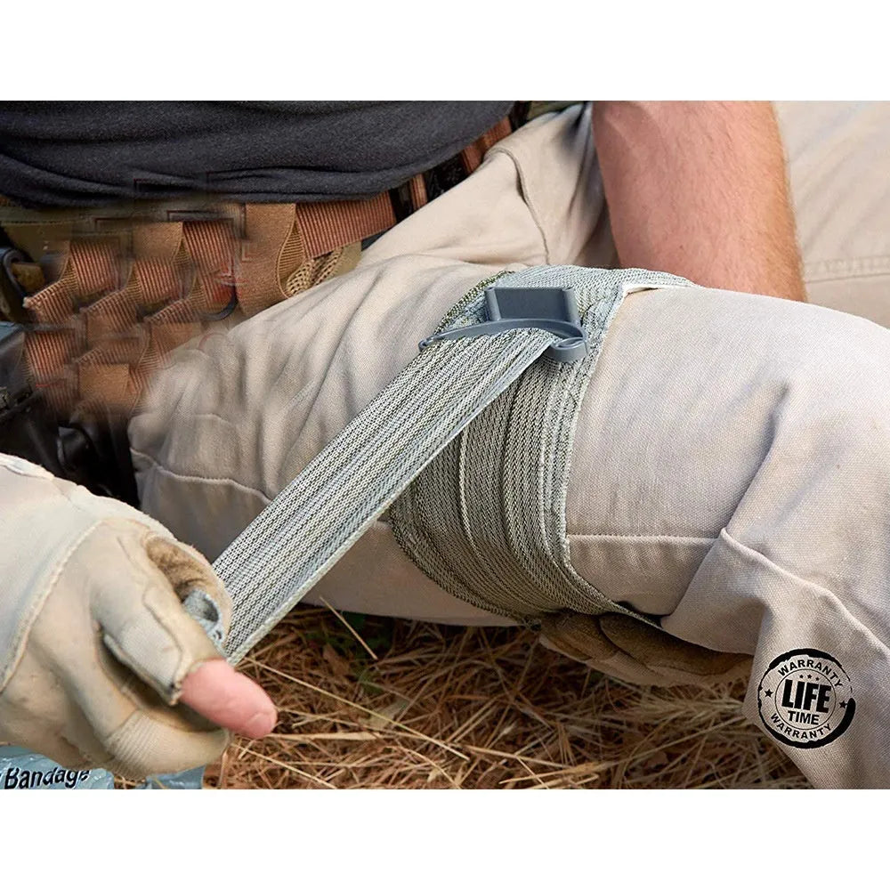 Portable outdoor training hemostatic bandage in 10cm and 15cm sizes with tactical gauze tape
