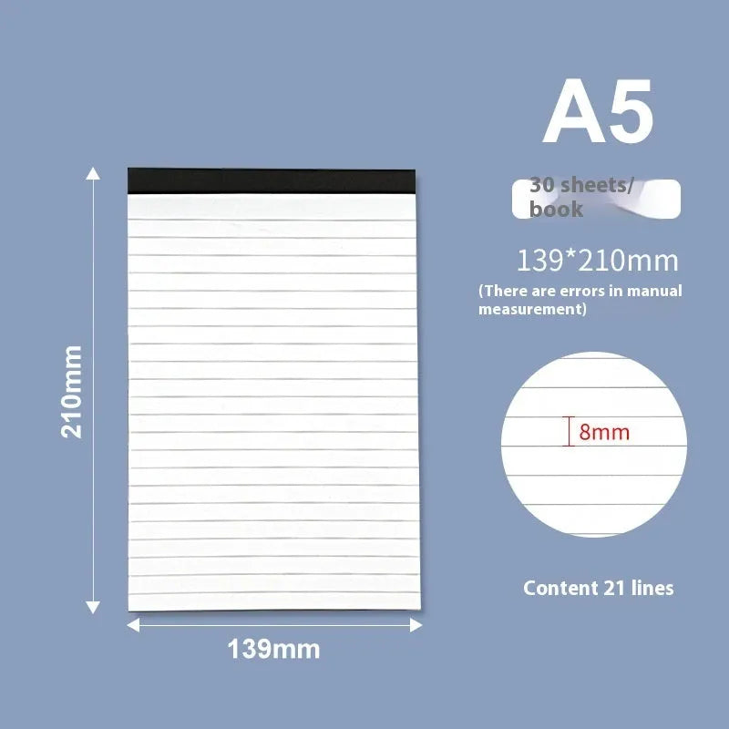 A4 tearable note pad with ivory white pages and paper cover for meeting minutes