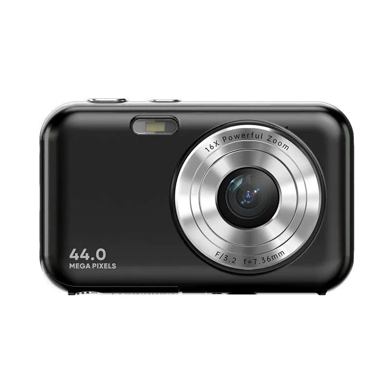 DC406L children's digital camera in black, green, pink or purple colours showing its 2.4-inch screen.