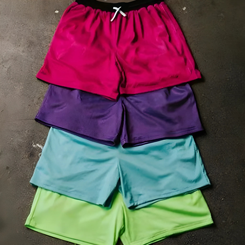 Men's black mesh quick-drying shorts for running and fitness activities