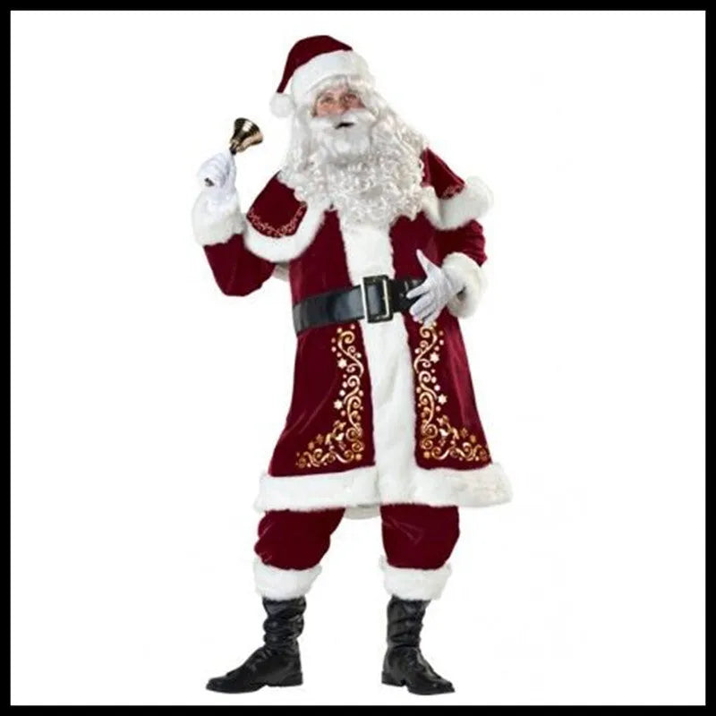 Adult red Christmas bar costume for men and women, Santa style, sizes L to XXXL