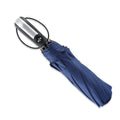 Triple folding automatic business umbrella in black with steel frame and rubber handle