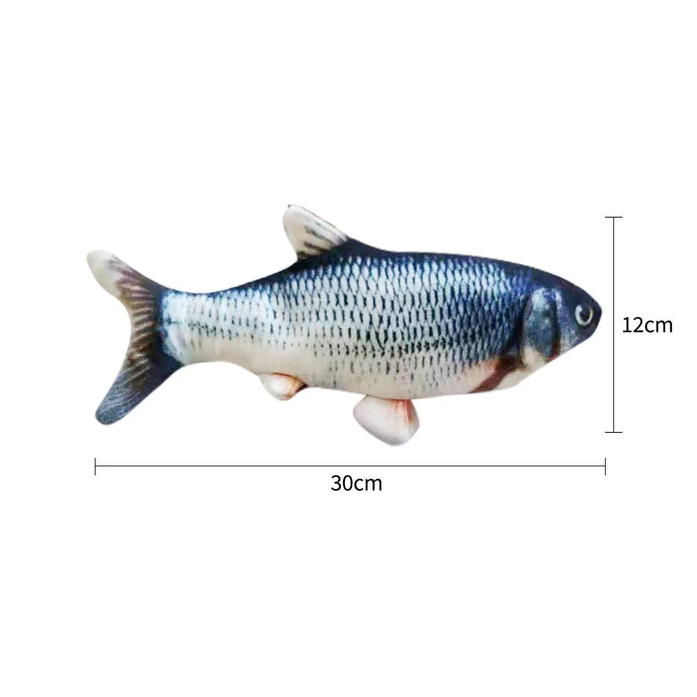30cm multicolor electronic jumping fish cat toy with USB charging cable