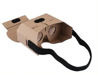 Carton virtual reality glasses for smartphones with 4-6 inch screens showing foldable paper construction