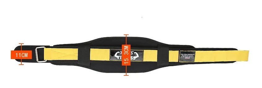 Nylon fitness weightlifting waistband in black red yellow colours for adult gym use