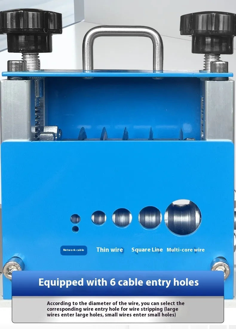 SD-017 manual wire stripping machine showing compact 154mm design for 0.5-17mm diameter wires