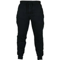 Men's solid colour drawstring fleece casual pants in loose fit pencil style