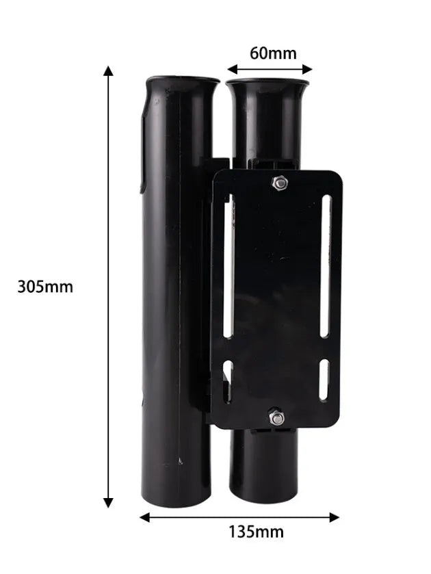 Carbon-fibre reinforced plastic fishing rod rack for motorcycle and electric bicycle mounting with double-layer rod frame