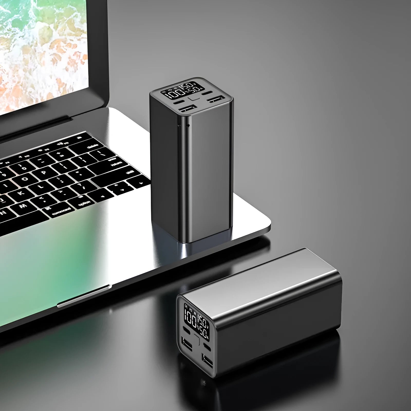 65W metal portable charging bank with 20000mAh capacity for laptop charging