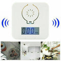 White wireless carbon monoxide alarm for wall mounting detects coal stove gas
