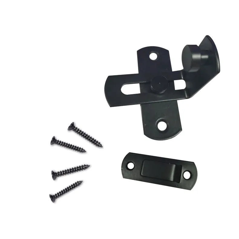 Warehouse sliding door lock with 90-degree black carbon steel hook and stainless steel shackle