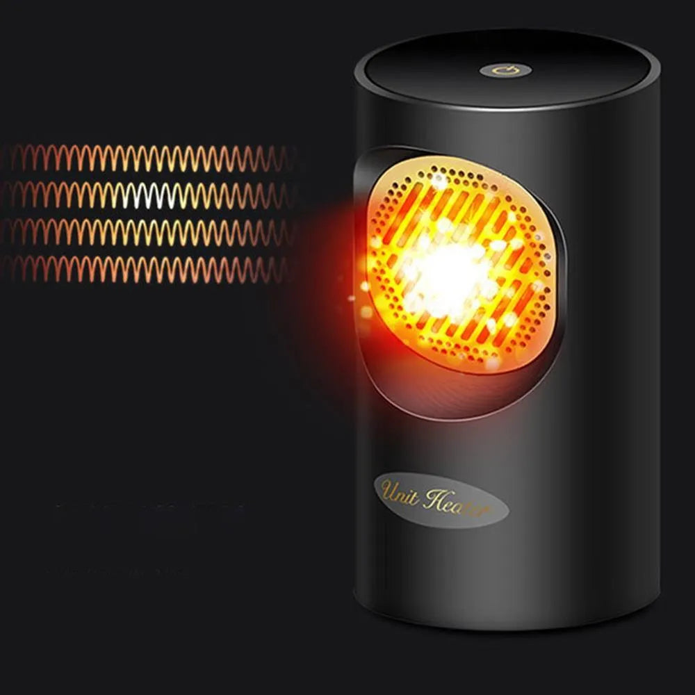 Mini heater home with 2 second heat, 7 blade vortex wind wheel, touch control, Black or White EU plug.