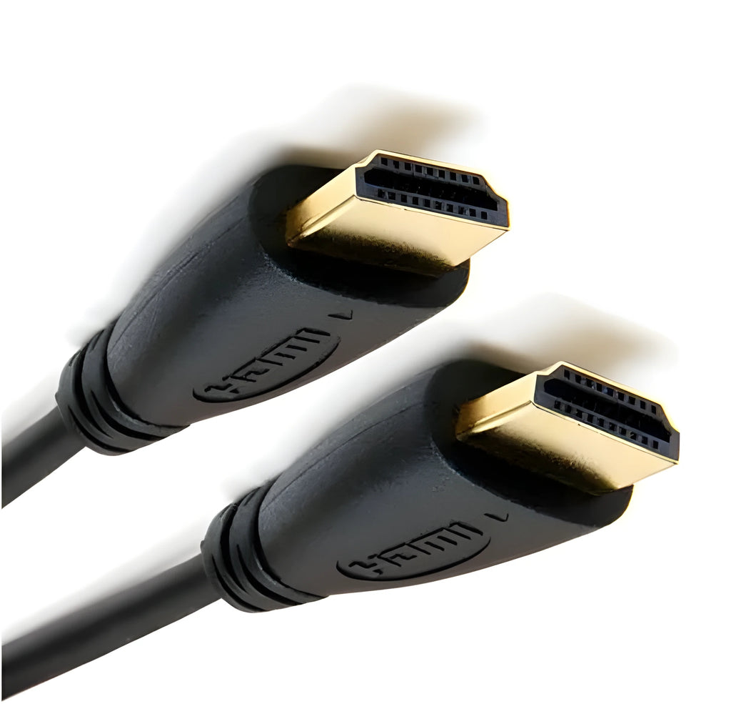 Gold plated HDMI cable with male connectors on both ends, available in multiple lengths.
