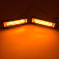 Yellow Drag Two Middle Net COB LED strobe light body, 160mm aluminum alloy housing for 12-24V vehicle warning systems