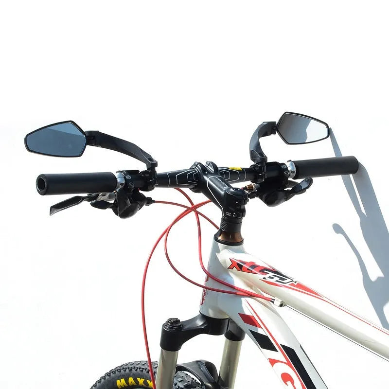 Black PMMA acrylic bicycle rearview mirror with rotatable mount for mountain bikes