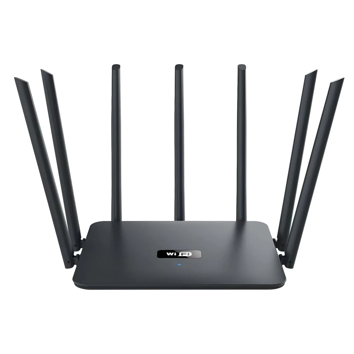 Black and white dual-band 5G router with multiple antennas for wall-through WiFi coverage