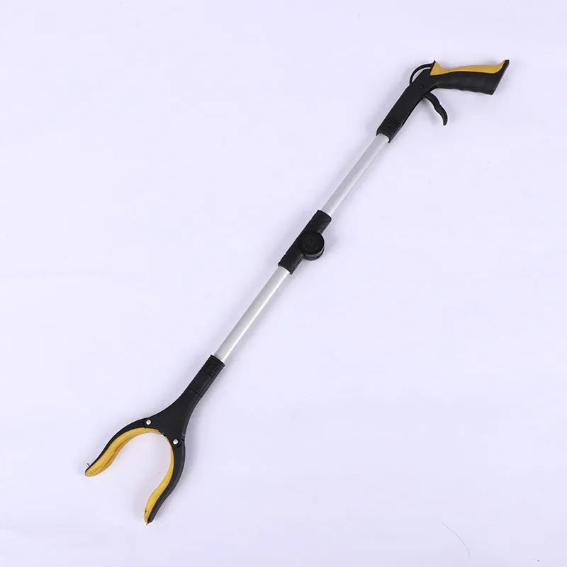 Foldable aluminium alloy garbage clamp with magnet sucker, extended to 80cm with blue handle