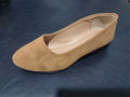 Women's plus size Gommino wedge pumps with pointed toe, shallow mouth, and low rubber heel in suede material