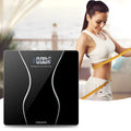 Black electronic bathroom scale with digital display, 180 kg capacity