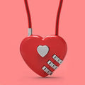 Peach Heart Long Wire Rope Love Lock in multiple colours with adjustable steel cable for bicycle helmet security