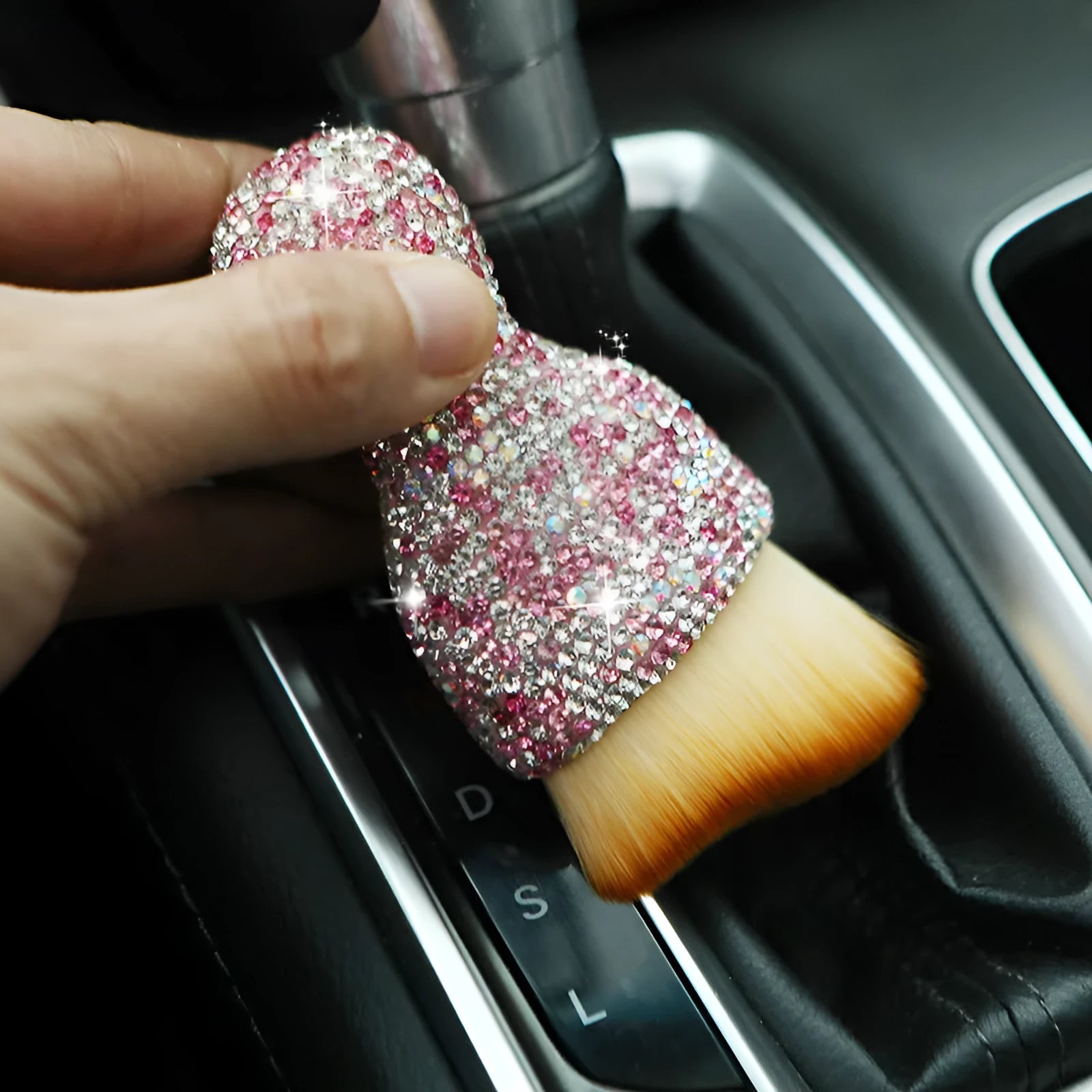 10cm car interior cleaning brush with PVC bristles for dust removal