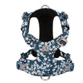 Pure cotton pet chest strap harness in floral pattern with pull-resistant design for dog walking
