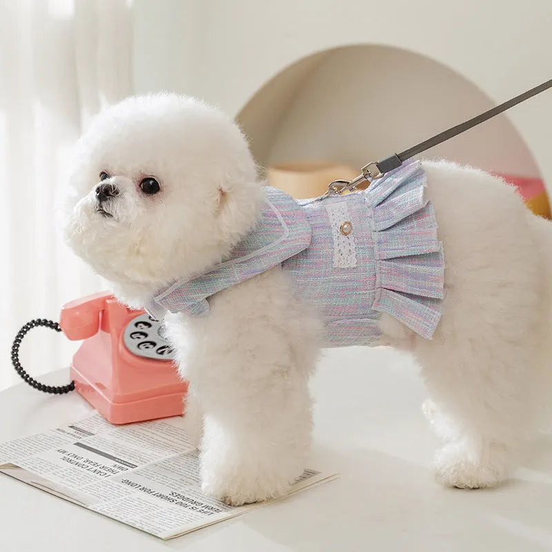 Small dog and cat pet clothes in polyester fibre, available in Salem purple and A & L pink colours across S, M, L, XL sizes