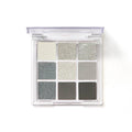 CZ0069 9-colour smoked eyeshadow palette compact showing white, silver, black, and iron grey shades.
