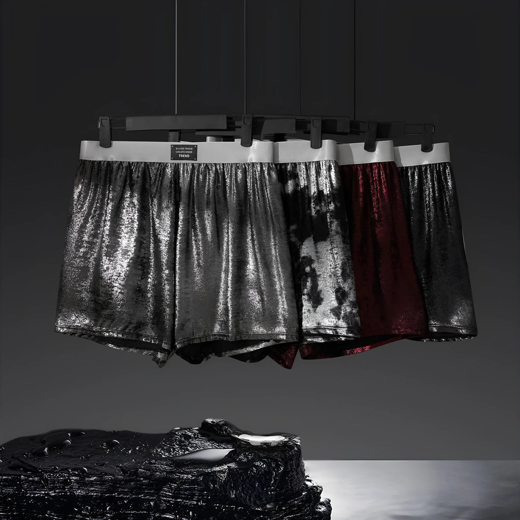 Galaxy Reflective woven polyester sports underwear in star silver colour with mid waist design