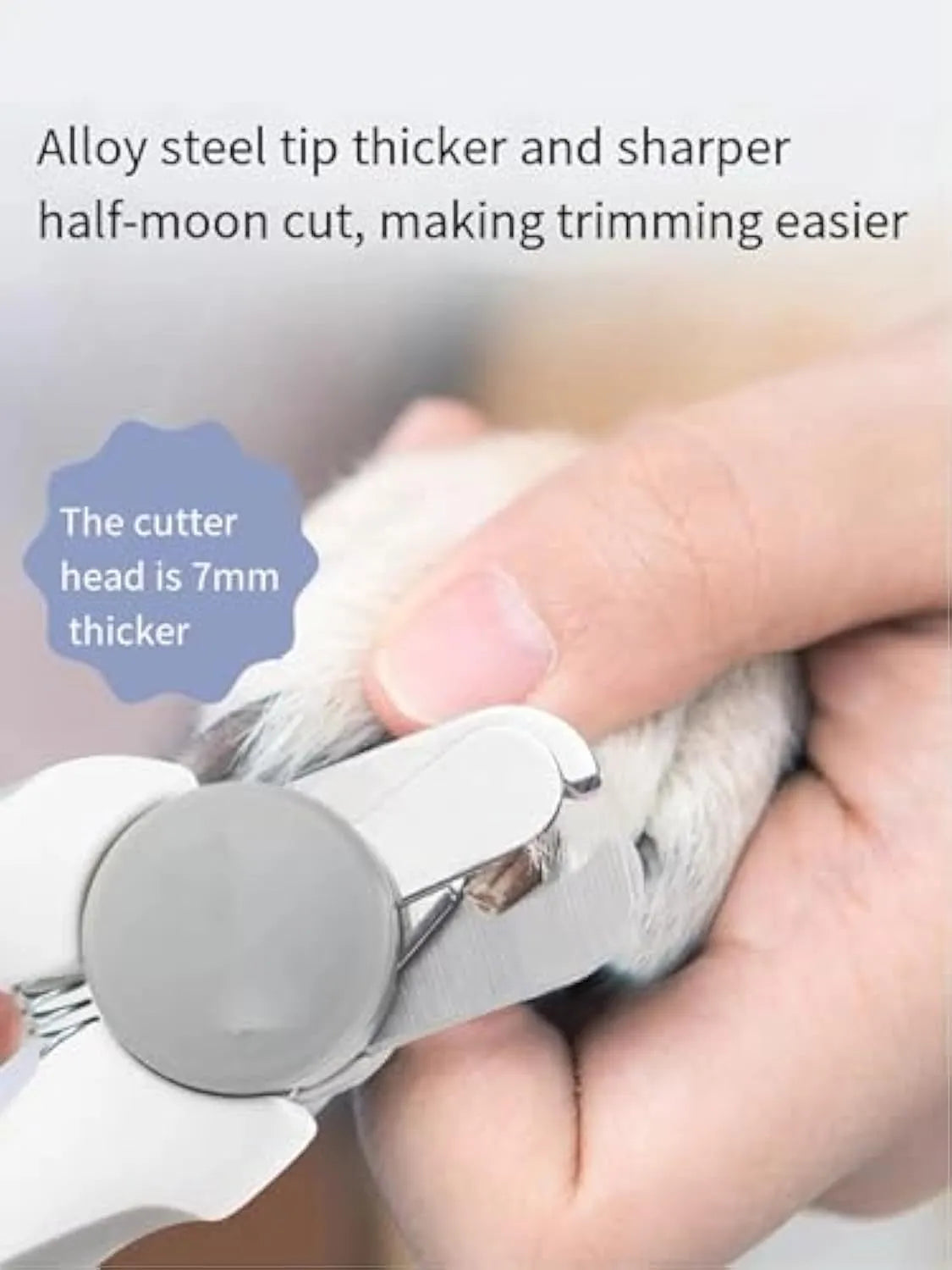 Blue heavy-duty dog nail clippers with safety guard for trimming large breed thick nails