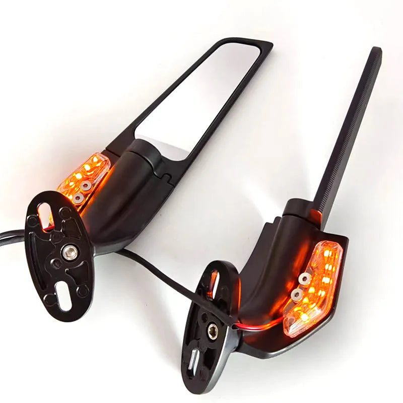 Yellow motorcycle rearview mirror reflector with aluminium alloy die-cast housing and convex lens