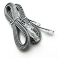 Silver grey CAT6 Ethernet cable with RJ-45 connectors measuring 2 metres in length