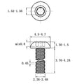 Stainless steel half round pan head hexagon screw with hex socket drive