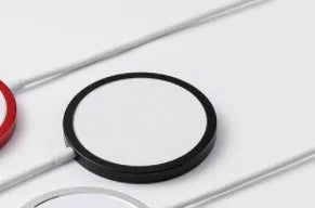 Magsafe compatible magnetic wireless charger for iPhone in silver metal finish