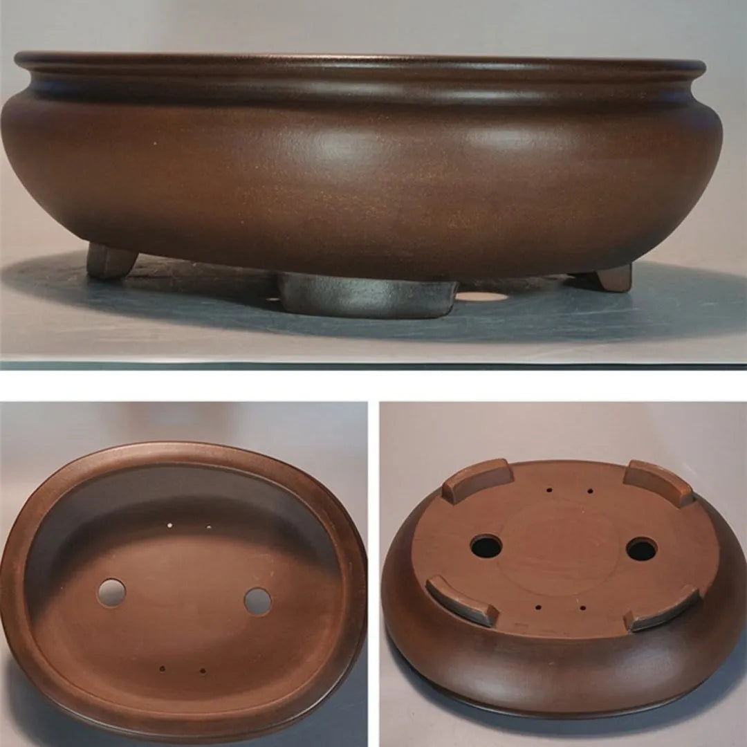 Handmade purple sand flowerpot for indoor desktop display with classical styling