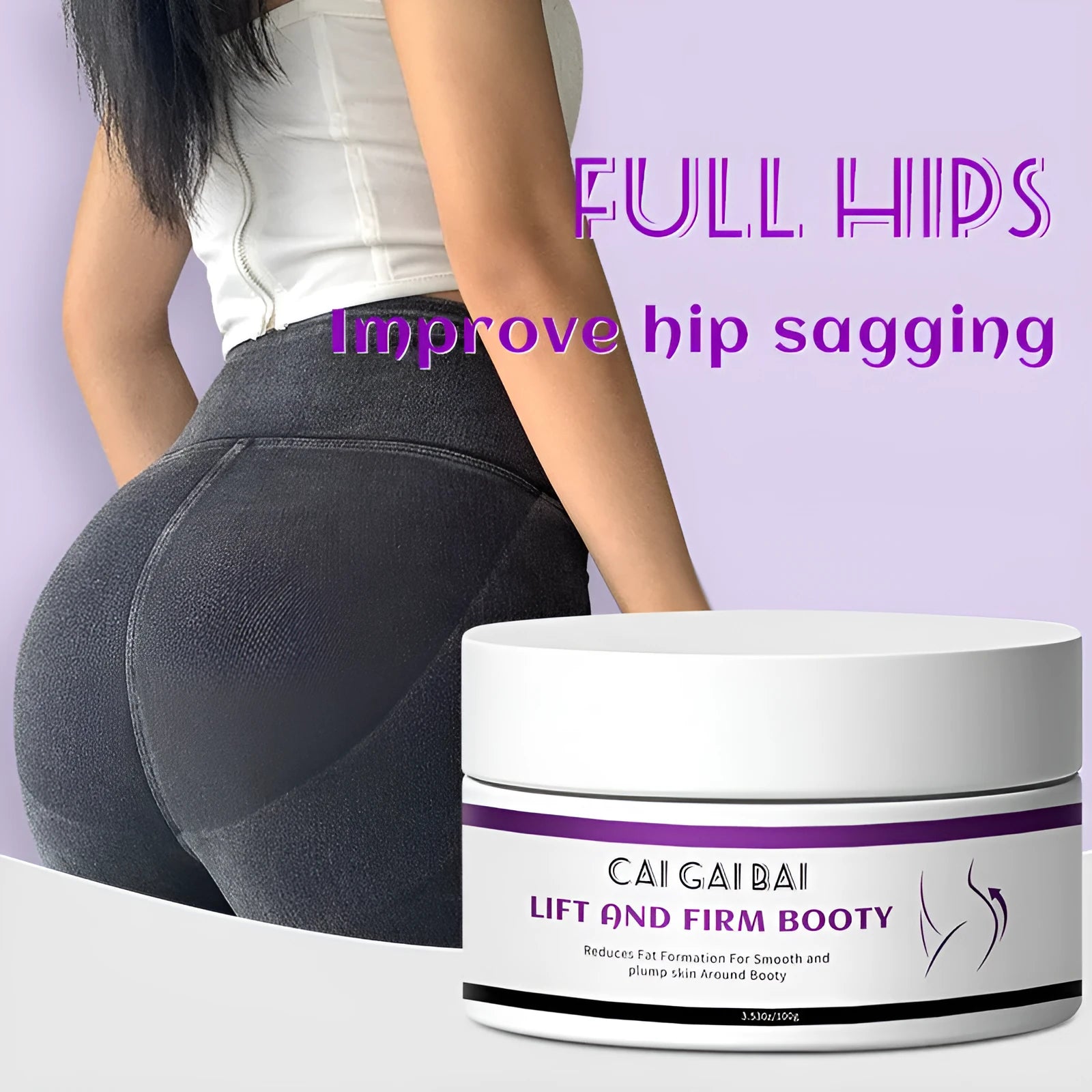 100g tub of hip lifting cream for at-home body contouring and glute firming