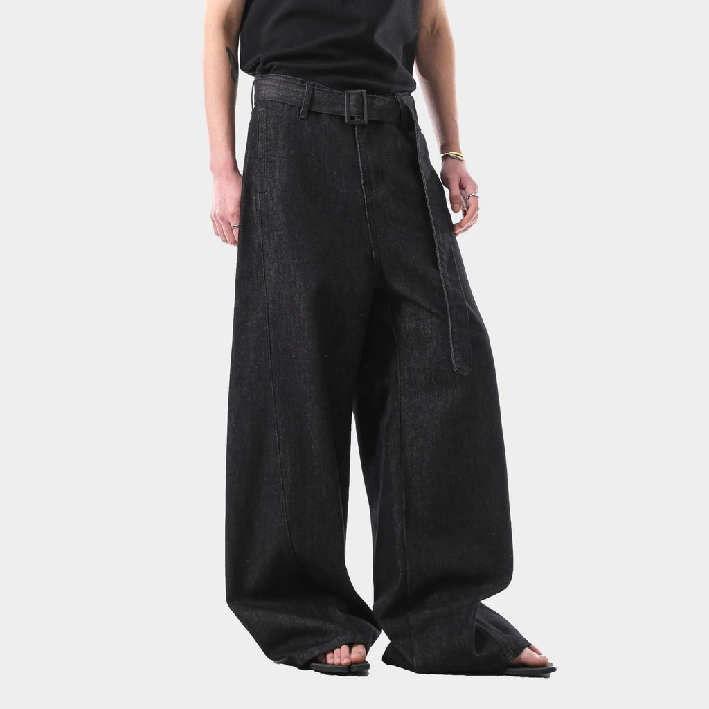 Black high waist straight-leg women's jeans with zip fly and five-pocket design