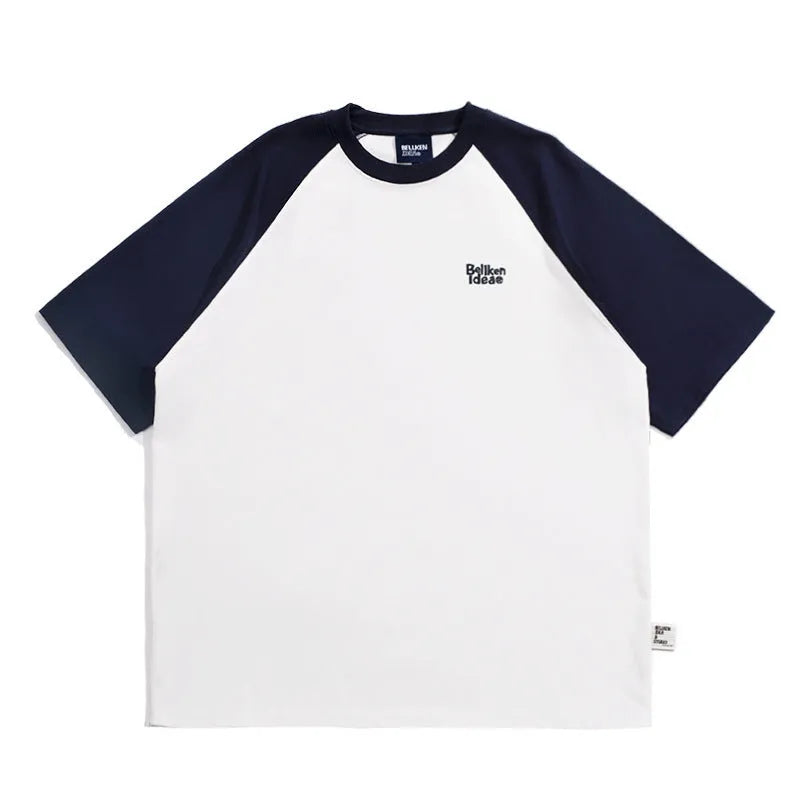 Japanese style casual t-shirt with raglan sleeves in loose pullover fit