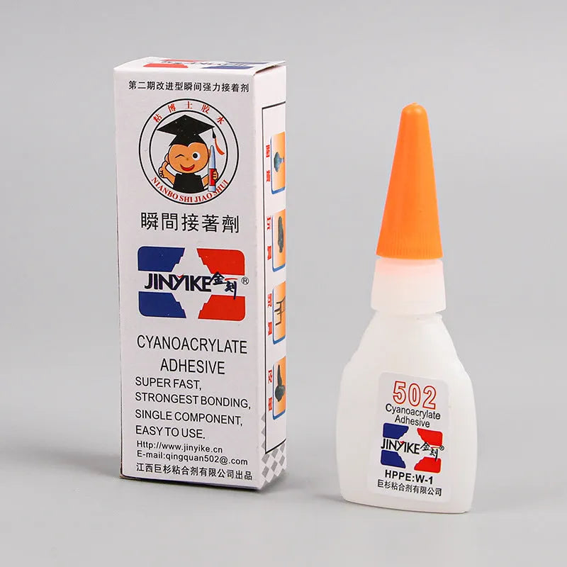 Shoe repair glue tube with adhesive patches for leather trainers and sneakers