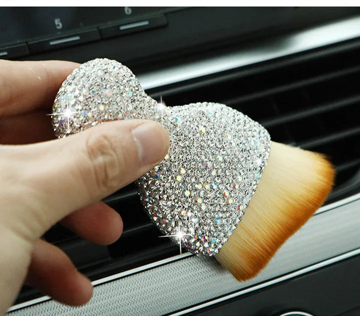 10cm car interior cleaning brush with PVC bristles for dust removal