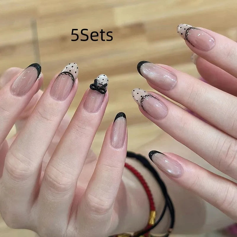 Girls fake nails set with 500 press-on nails, glue, and files in assorted colours for children's dress-up play