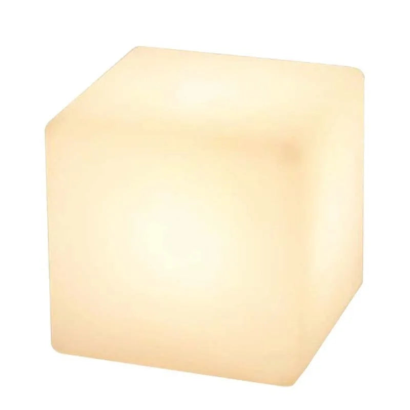 Square LED waterproof cube stool light in modern design with solar and rechargeable power options
