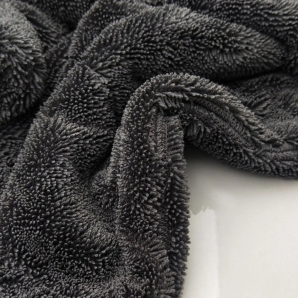 Grey square microfiber car wash towel measuring 40x40cm