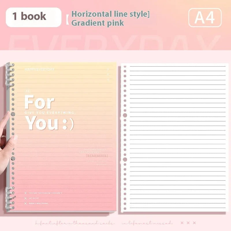 Removable coil gradient notebook in A4 and B5 sizes with PP cover in multiple colours