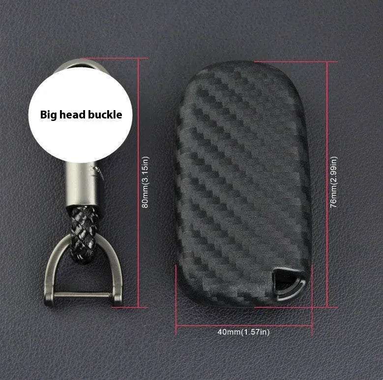 Carbon fibre pattern silicone protective case for Dodge Chrysler Fiat car remote key
