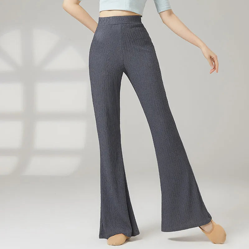 Women's solid colour dance practice trousers for classical ballet and contemporary dance training