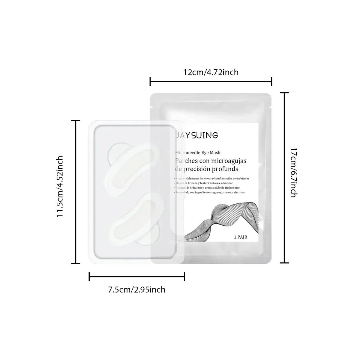 One pair of micro needle eye mask patches for skincare treatment around the eyes.