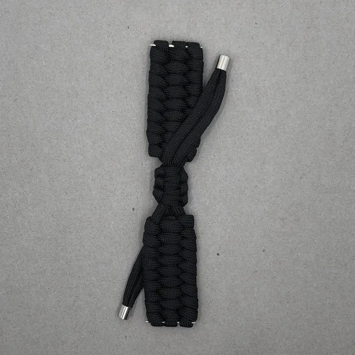 Paracord braided smart watch strap for Apple Watch and Samsung/Huawei models in black colour