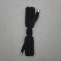 Paracord braided smart watch strap for Apple Watch and Samsung/Huawei models in black colour